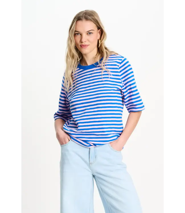 SP9531/MultiColour  TSHIRT - Stripe Blue Pink