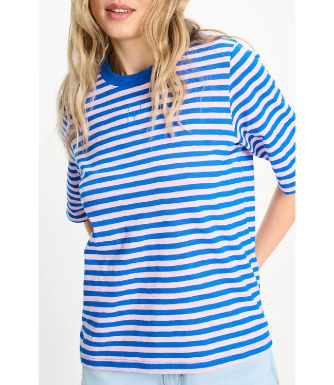 SP9531/MultiColour  TSHIRT - Stripe Blue Pink