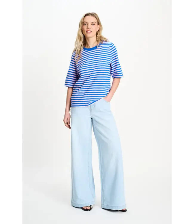 SP9531/MultiColour  TSHIRT - Stripe Blue Pink