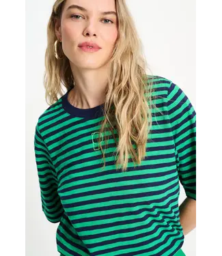 POM Amsterdam SP9532/MultiColour  TSHIRT - Stripe Green Blue