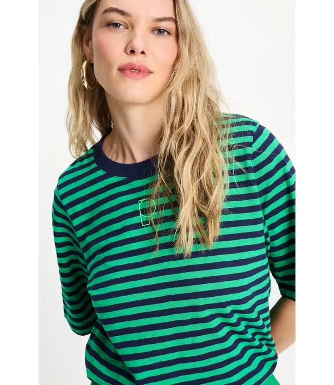 SP9532/MultiColour  TSHIRT - Stripe Green Blue