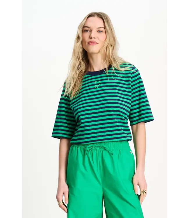 SP9532/MultiColour  TSHIRT - Stripe Green Blue