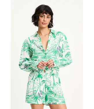 POM Amsterdam SP9545/Green  BLOUSE - Beach Vibes Linen