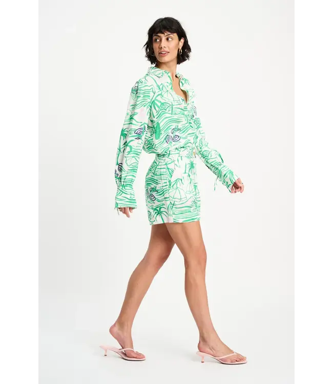 SP9569/Green  SHORTS - Beach Vibes Linen