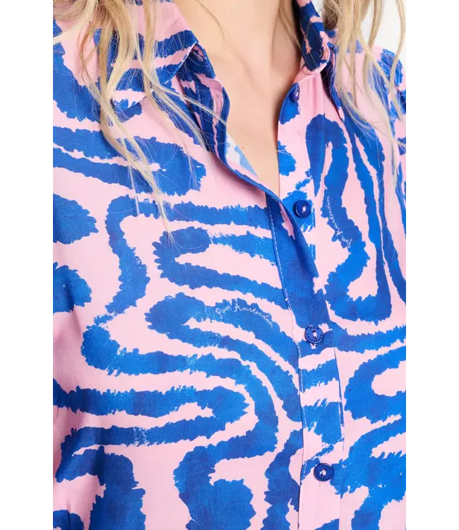 SP9648/MultiColour  BLOUSE - Waves Pink