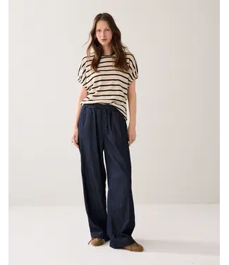 Summum Woman 4s2966-5156/000488-DarkBlueDenim  Wide leg denim Lw cotton tencel