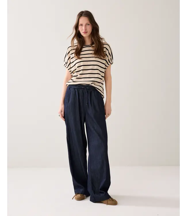 4s2966-5156/000488-DarkBlueDenim  Wide leg denim Lw cotton tencel