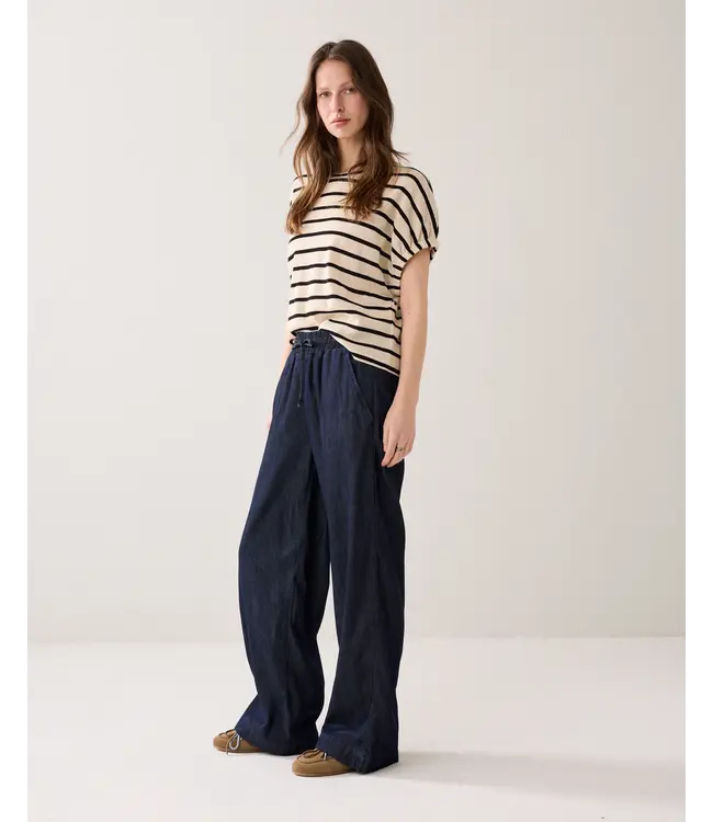 4s2966-5156/000488-DarkBlueDenim  Wide leg denim Lw cotton tencel