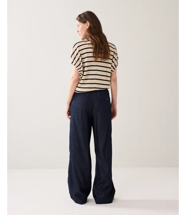 4s2966-5156/000488-DarkBlueDenim  Wide leg denim Lw cotton tencel