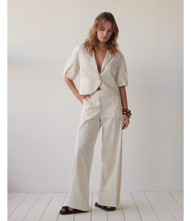 4s2992-11816/000115-OffWhite  Trousers long Cotton stretch