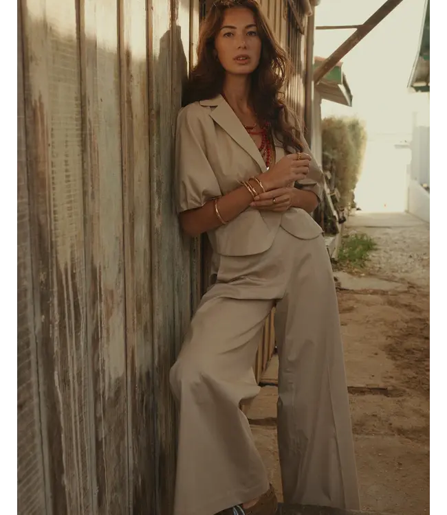 4s2992-11816/000115-OffWhite  Trousers long Cotton stretch