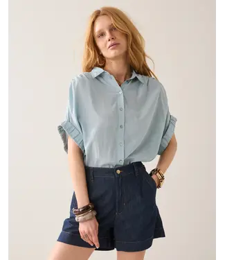 Summum Woman 2s3484-12370/000431-GlacierBlue  Blouse short sleeves Viscose cotton