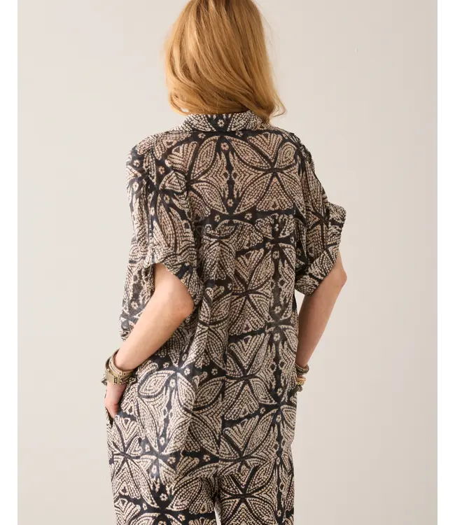 2s3498-12447/000990-Black  Blouse Ethnic print