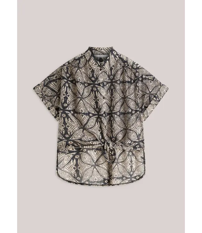 2s3498-12447/000990-Black  Blouse Ethnic print