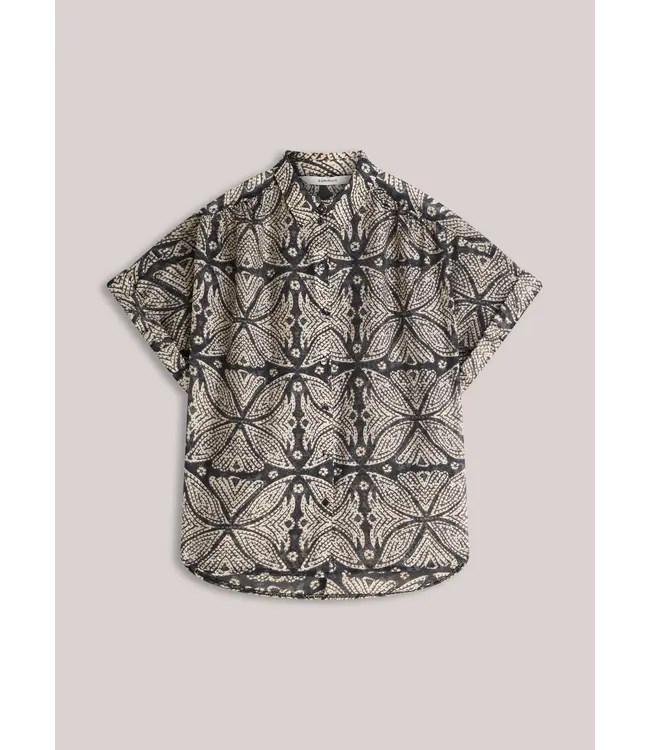 2s3498-12447/000990-Black  Blouse Ethnic print