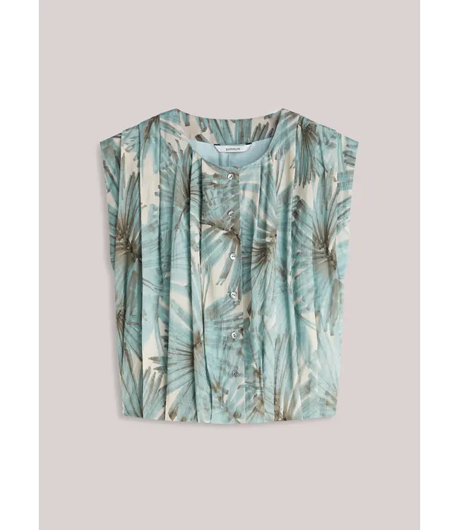 2s3494-12450/000431-GlacierBlue  Blouse sleeveless Flowers all over