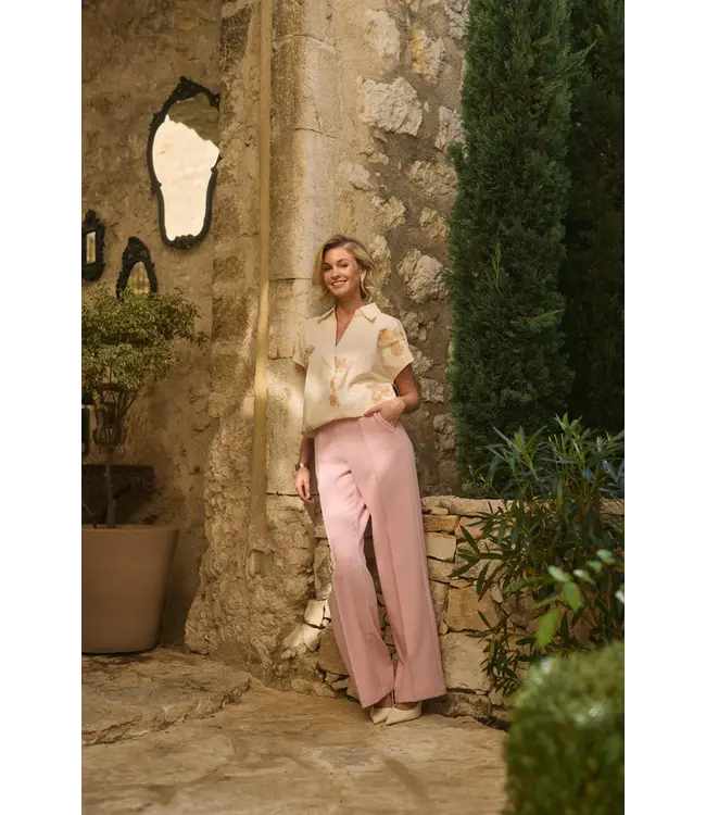 NKS01125-Offwhite/Blush  Daniek Top Embroidery