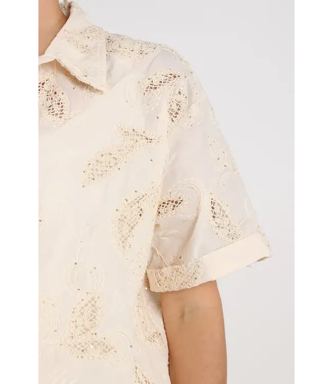 NKS02124-Sand  Leonora Blouse