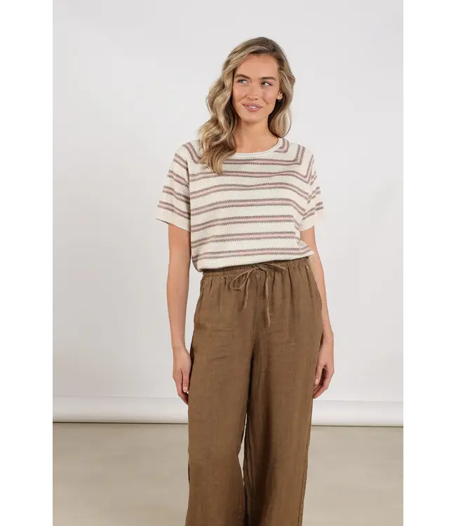 NKS03040-Sand/Blush  Rachel Pullover Stripe