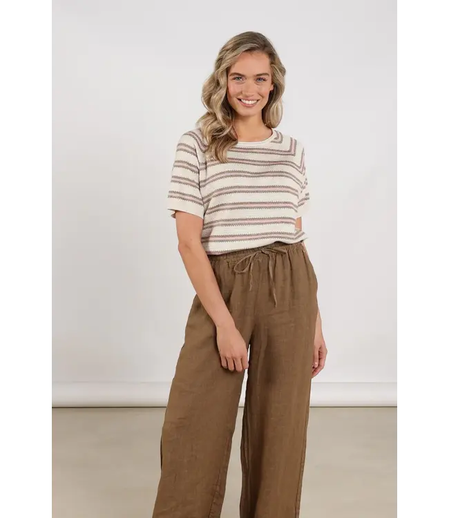 NKS03040-Sand/Blush  Rachel Pullover Stripe