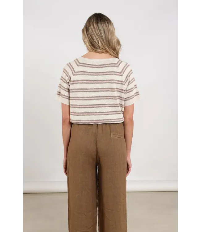NKS03040-Sand/Blush  Rachel Pullover Stripe