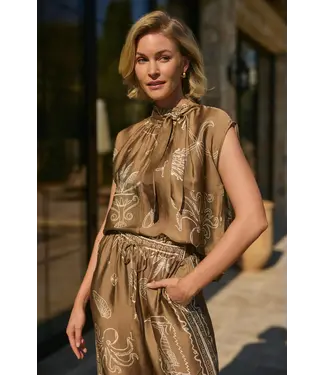 NUKUS NKS01154-Fango/Offwhite  Noomi Top Print