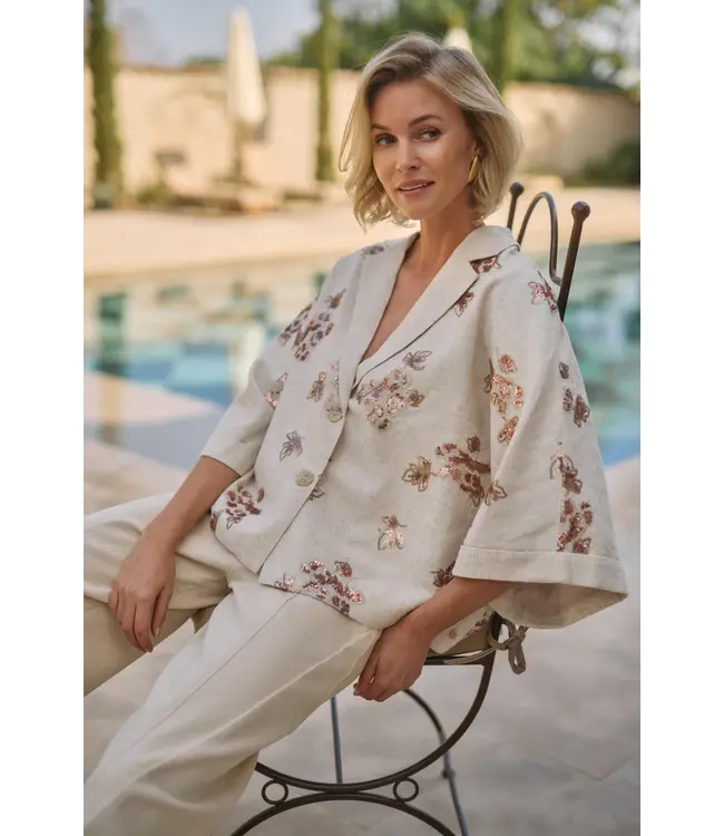 NKS11011-Sand  Bregje Blazer Paillet