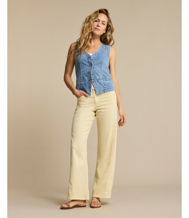 SRB4752/ButterYellow-L33  Claudette Slanted Seams Twill L33