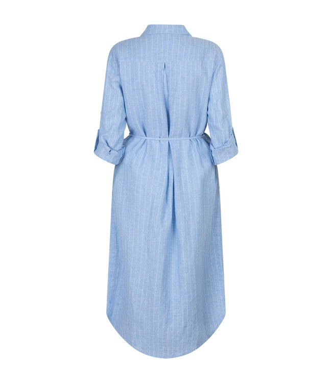 SRB4774/LightBlue  Shirtdress Linen/Visco Pinstripe