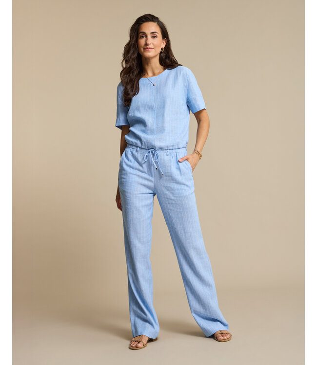 SRB4863/LightBlue  Skyler Linen/Visc Pinstripe