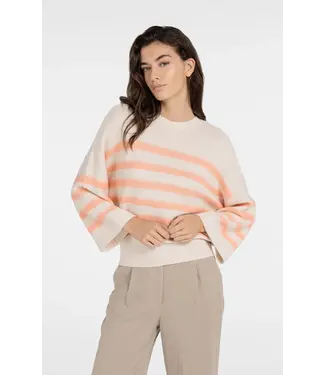YAYA 01-000596-604/313071  Mixing textured sweater with stripes