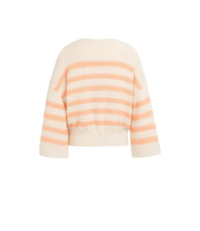 01-000596-604/313071  Mixing textured sweater with stripes