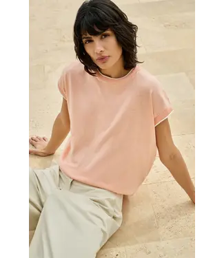 YAYA 01-000580-604/313072  Knitted sweater with rolled edges