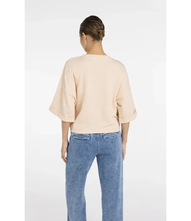 01-109120-604/412172  Short sleeve sweatshirt with roll-up and drawcord