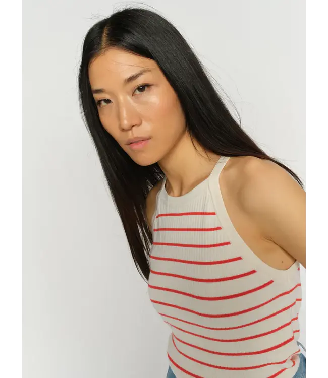 176720/SpicyOrange  MMImanja Caliz Stripe Knit Top