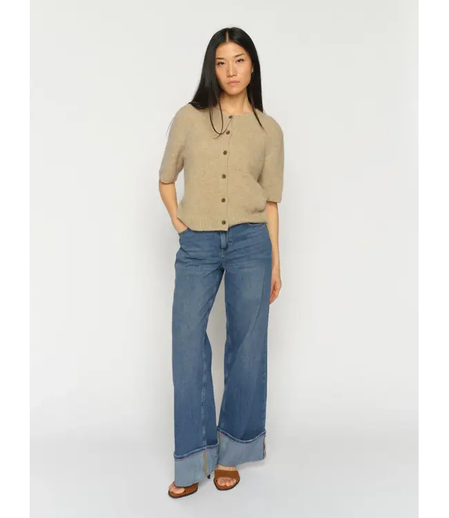 178360/MidBlue  MMDara Turn-up Jeans