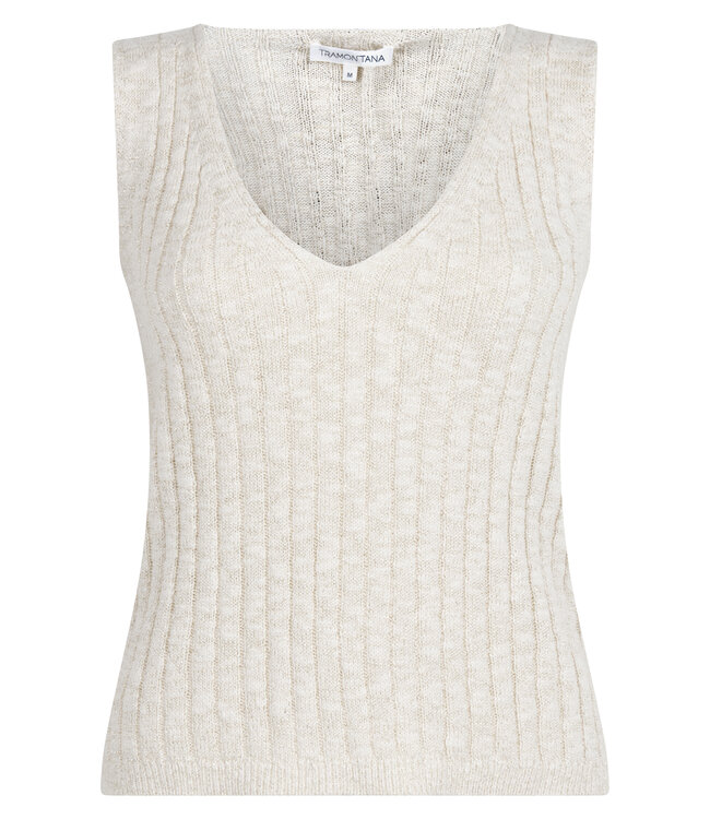 Y05-20-601/006800-Stone  V-Neck Singlet Lurex