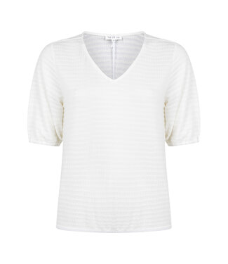 Tramontana C45-20-402/001100-OffWhite  Puff-Sleeve V-Neck Top
