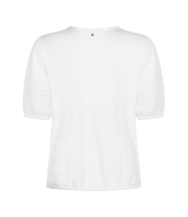 C45-20-402/001100-OffWhite  Puff-Sleeve V-Neck Top