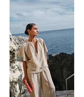 by-bar 26112040/biscuit  vina linen blouse