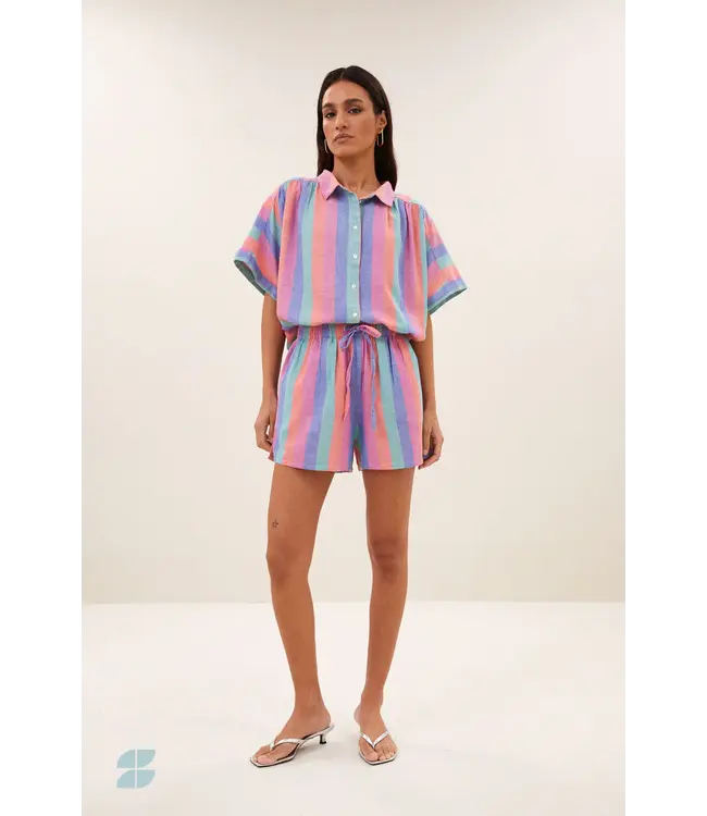 26112077/rainbow stripe  sunny rainbow pleats blouse
