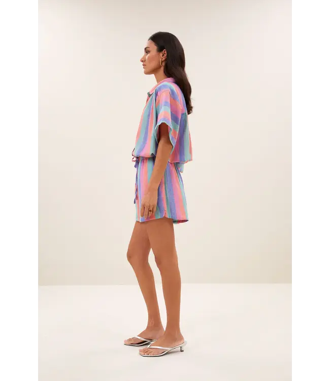 26112077/rainbow stripe  sunny rainbow pleats blouse