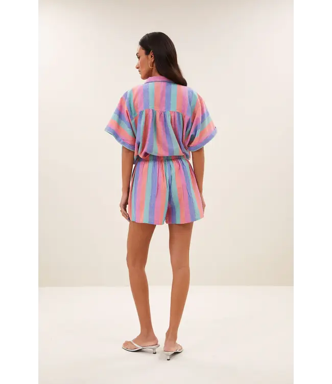 26112077/rainbow stripe  sunny rainbow pleats blouse