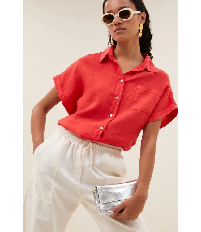 26112079/lipstick  rose linen blouse