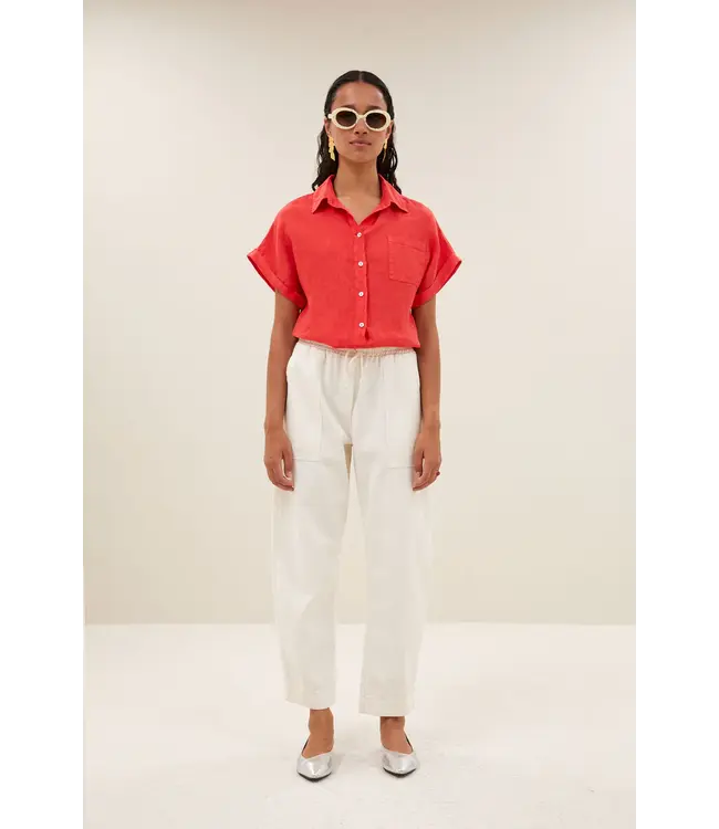 26112079/lipstick  rose linen blouse