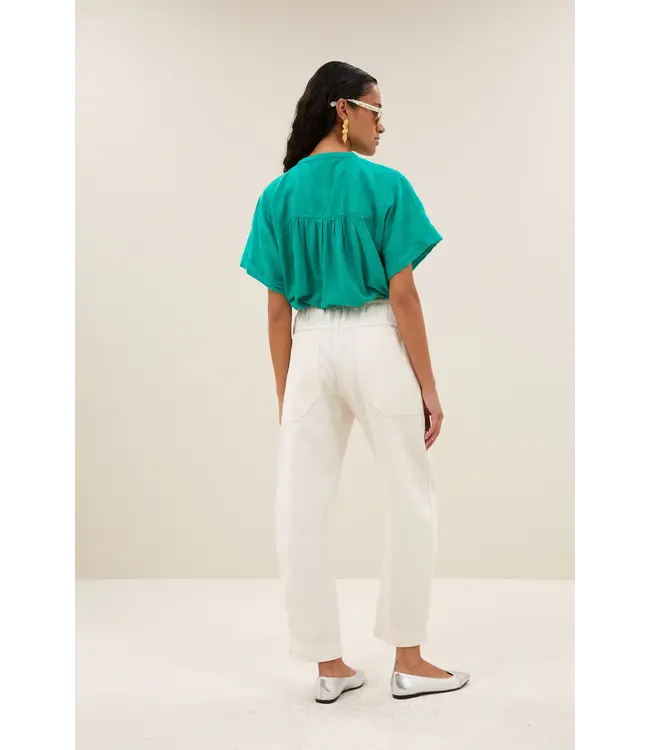 26112080/lucky green  alex dobby blouse