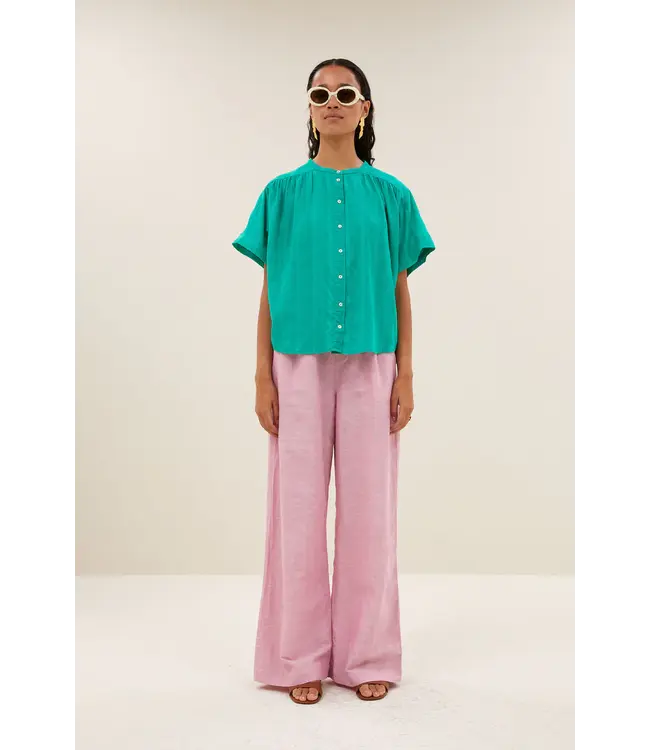 26112080/lucky green  alex dobby blouse