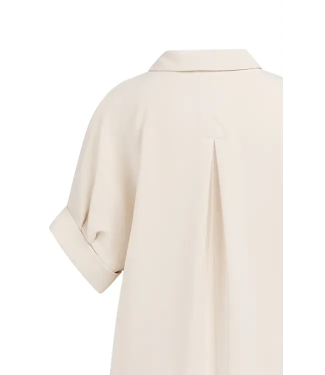 01-601218-604/99058  V-neck dress with pleated sleeves