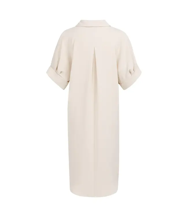 01-601218-604/99058  V-neck dress with pleated sleeves