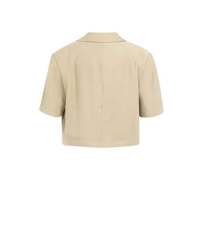 01-501083-604/61104  Woven shortsleeve blazer with detachable bottom hem